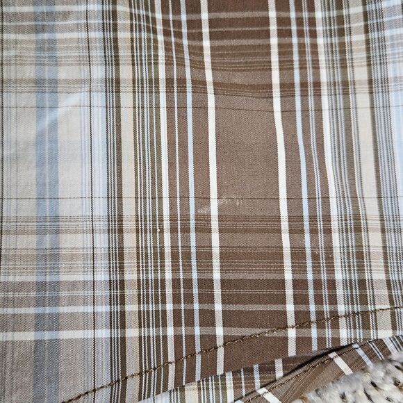 Ariat Rebar Brown Plaid Short Sleeve Button Down Shirt Large Tall Western Cowboy - Picture 10 of 13